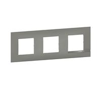 BTicino - Plaque Altège Collection Classico 3 postes finition Nuage - effet aluminium avec liseré effet aluminium