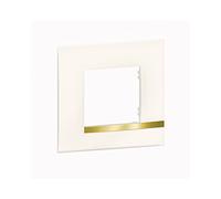BTicino - Plaque Altège Collection Déco 1 poste finition Opale - blanc brillant avec liseré imitation or