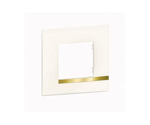 BTicino - Plaque Altège Collection Déco 1 poste finition Opale - blanc brillant avec liseré imitation or