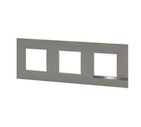 BTicino - Plaque Altège Collection Mezzo 3 postes finition Note irisée - effet aluminium avec liseré aluminium brillant