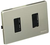 BTICINO Plaque Magic aluminium oxidal 2 places