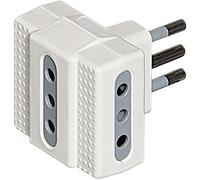 bticino S3603D adaptateur prise d'alimentation Gris, Blanc - Adaptateurs prises d'alimentation (250 V, 10 A, Gris, Blanc, Male connector / Female connector, 90 mm, 122 mm)