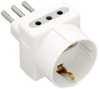 Bticino S3610D Adaptateur Triple Prise Allemande avec 1 Prise 10 A 2 Blanc
