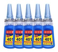 Btkigl 5 Pièces 401 Colle Instantanée Rapide Adhésive Plus Forte - Super Colle Multi-Usages Liquide Incolore
