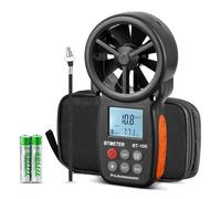 BTMETER BT-100 anemometre, anémomètre pour vmc, anemometre portable mesure de vent la, la température avec MAX/MIN/AVG pour pour VMC, Extérieur, Drones