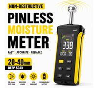 BTMETER Testeur d'humidité du bois - Détecteur d'humidité sans aiguille, testeur d'humidité non destructif pour bois, bois de chauffage, murs, cloisons sèches, revêtements de sol Jaune