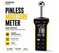BTMETER Testeur d'humidité du bois - Détecteur d'humidité sans aiguille, testeur d'humidité non destructif pour bois, bois de chauffage, murs, cloisons sèches, revêtements de sol Bleu