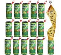 BTORER Lot de 16 rouleaux attrape-mouches, piège à mouches non toxique de qualité supérieure contre les mouches des fruits, mouches, moustiques et mites (16)