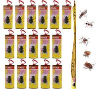 BTORER Lot de 16 rouleaux attrape-mouches - Ruban adhésif contre les insectes tels que les mouches, les moustiques et les mites - Pour l'intérieur et l'extérieur (16)