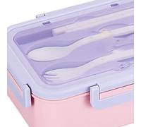 BTOSEP Boîte à déjeuner, grande capacité, design en grille portable, pour étudiants de bureau à domicile, en polypropylène de qualité alimentaire, 1 x (1400 ml)