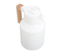 BTOSEP Carafe à café, grande capacité, double paroi, pour usage domestique, 1000 ml, plastique, verre, hêtre (blanc)
