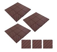 BTOSEP Dalles de Terrasse à Emboîtement en Plastique, Méthode (Café) | Matériau léger et durable, imperméable, facile à nettoyer, adapté à l\'extérieur
