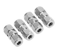 BTOSEP Lot de 4 raccords de tube de compression en acier inoxydable 304 durable double virole adaptateur pour réduire les tuyaux d'eau et d'air (Ø8/Ø10)