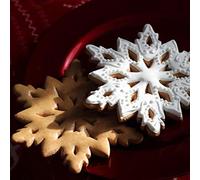 BTOSEP Moule à biscuits en forme de flocon de neige, outil de pâtisserie multifonction en acier inoxydable pour fêtes, 19 x 2,5 cm (argent)