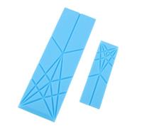 BTOSEP Polygons Lot de 2 cuillères doseuses plates 3 en 1 avec 6 tailles, design pliable multifonction pour une utilisation dans la cuisine, silicone et magnétique, bleu