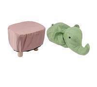 BTOSEP Repose-pieds en forme d'éléphant mignon et confortable pour enfants, maison, cour, école, 30 x 25 x 23 cm, 1 pièce (vert)