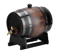 BTOSEP Seau à vin en chêne noir rayé de style vintage avec robinet pour brandy whisky 3 l