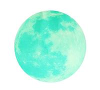 BTOSEP Stickers muraux fluorescents, motif de lune cyan vert, décoratif, autocollant, pour chambre d'enfant, 20 x 20 cm