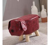 BTOSEP Tabouret pour enfant en bois, design mignon de dessin animé, doux et confortable pour la maison et la maternelle, 1 unité (rouge)