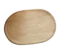 BTOSEP Tapis Ovale tissé à la Main, Tapis de Chambre Confortable (Beige) | Couleur pure, style élégant, matériau en polyester durable, utilisation flexible