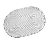BTOSEP Tapis Ovale tissé à la Main, Tapis de Chambre Confortable (Blanche) | Couleur pure, style élégant, matériau en polyester durable, utilisation flexible
