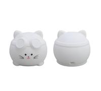 BTOSEP Veilleuse à contrôle du robinet pour enfants avec design de dessin animé luminosité réglable rechargeable par USB lampe portable en silicone pour chambre à coucher (blanc)