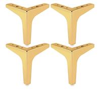 Btowin 6 inch Pieds De Meuble en Métal, 4 Pièces Pieds De Table en Fer Triangle Moderne Style Industriel pour DIY Banc Chaise Bureaux Café Doré