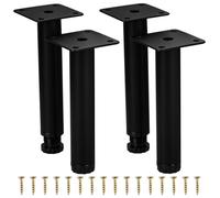Btowin VCF Lot de 4 pieds de meubles en métal réglables de 10 cm, pieds de rechange pour armoire, table, canapé, chaise, bureau, placard de cuisine, BN:1207232-01-10/h44