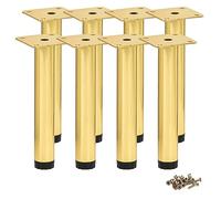 Btowin VCF Lot de 8 pieds de meubles en métal réglables et brillants de 10 cm, pour armoire, table, canapé, chaise, bureau, placard de cuisine