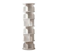 Btsunotr Étagère tournante Bibliothèque rotative 3/4/5/6 Niveaux à 360° Étagère Debout pour Le Rangement Organiseur d'étagères empilables Vitrine pour Chambre à Coucher Salon(Blanc,40 * 190cm)