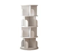 Btsunotr Étagère tournante Bibliothèque rotative 3/4/5/6 Niveaux à 360° Étagère Debout pour Le Rangement Organiseur d'étagères empilables Vitrine pour Chambre à Coucher Salon(Blanc,40 * 128cm)