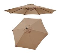 BTYQKZVPM Parasol de Jardin, Parapluie octogonal à auvent de Remplacement(Khaki,6ribs 10ft/300CM)