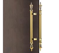 BTYQKZVPM Poignées pour portes coulissantes, Poignée de porte grange coulissante barre traction en acier vintage 2-Pack rouge cuivre/or 60-120CM(Gold,120CM/47 1/4")