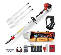 BU-KO 52cc Élagueur à Essence Longue portée et 3 poteaux d'extension de 75cm avec Sac à Outils pour Un Rangement Pratique, Outil de Jardin Ultime pour Couper Les Arbres, élaguer Les Branches et