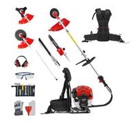 BU-KO 52cc sac à dos à long terme à longue portée Multi fonctionnelle Garden Garden: Strimmers and Brush Cutter, Trimmer extensible des haies, tronçon de prunelle, coupe-herbe à essence avec pôle d'ex