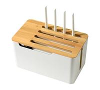Buachois Boîte de Rangement pour Câbles, Organisateur de Fils de Bureau | 31 x 18 x 16,5cm Petite Boîte de Câbles de Cordon Multiprise de Gestion pour USB et Cache Câbles TV Routeurs Bureau