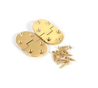 Buachois Charnière Plate en Laiton pour Plateau Pliant avec Vis | Charniere de table en laiton 2 pieces avec vis pour rabat pliant
