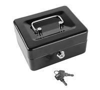 Buachois Coffre-Fort en Métal, Coffre-Fort en Métal avec Serrure, Coffre-Fort Portable Petite Boîte en Métal avec Compartiments à Monnaie 2 Porte-clés pour Objets Personnels, Argent, Bijoux, Document