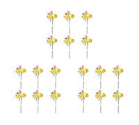 BUAGOUWZ 18 Pièces Séries Abeille Vent Spinners Moulins à Vent 3D Animaux Moulins à Vent Jardin Piquets Ornements pour Pelouse Cour Patio Fête Décor