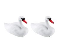 BUAGOUWZ 2X Leurres de Cygne, Cygne Flottant en Plastique, Décoration de Statue de Cygne Blanc, Leurres pour Animaux de Compagnie, Leurres de Cygne de Simulation, Statue de Cygne Blanc
