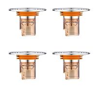 BUAGOUWZ 4X Siphon de Sol à Fermeture Automatique, Anti-Odeurs et Anti-Insectes, Déodorant, Anti-, Sans, pour Salle de Bain, Toilettes, Égouts, Douche