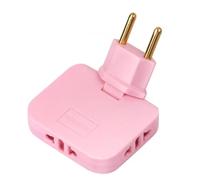 BUAGOUWZ Adaptateur de Prise EU 3-1 EU vers US, Convertisseur Rotatif à 180 Degrés, Multiprise, Prise sans, Couleur Rose.