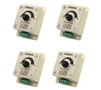 BUAGOUWZ Contrôleur de Gradateur LED 12-24V pour Bande 5050 3528 1CH 8A 96W | Kit 4 unités de gradateur LED DC 12-24V, contrôle manuel continu, 1 canal, compatible bandes 5050/3528, simple.