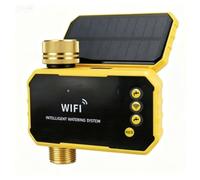 BUAGOUWZ Contrôleur de programmation d'irrigation Wi-Fi Design Jaune | Matériau plastique robuste, livré avec accessoires et module Wi-Fi pour une gestion intelligente.
