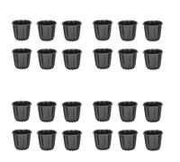 BUAGOUWZ Moule à Canele, Coupe à Muffins à Cannele, Moule à Cannele Antiadhésif 24 Pièces Canneles Gris-Noir