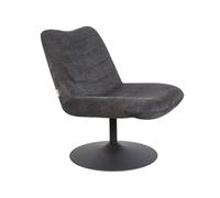BUBBA - Fauteuil lounge en velours gris anthracite Gris