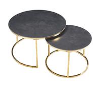 BUBBLE - Set de tables basses rondes en céramique gris Gris