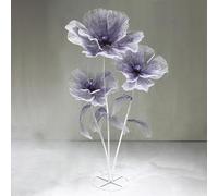 Bubinblau Violet,A, 170 cm/5,6 Pieds Énorme Décoration de Fleurs en Soie Artificielle, Fleurs de Roses Géantes, Grandes Fausses Fleurs avec Base en Métal, Décor de Fête de Mariage