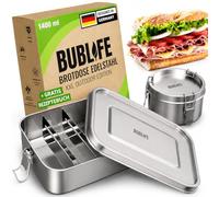 Bublife Boîte à Repas 1400 ml - Boîte à lunch premium en acier inoxydable | Boite a Repas Avec Compartiment | Bento Étanche | Lunchbox | Lunch box en acier inoxydable pour enfants et adultes