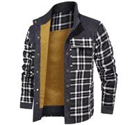 Bûcheron Chemise thermique doublée avec capuche en polaire à carreaux en flanelle à manches longues Fermeture éclair Chemise à capuche Veste de bûcheron Chemise de travail thermique Veste de sport